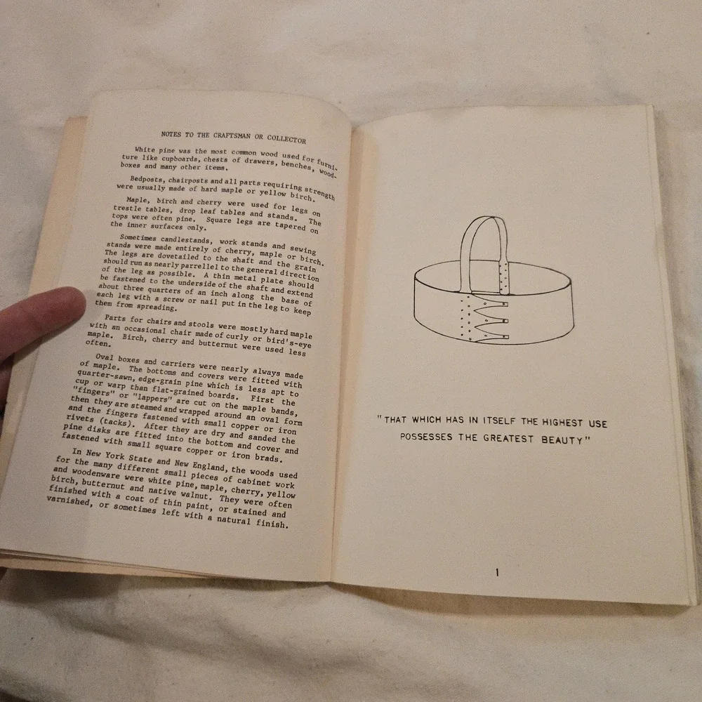 VTG Ejner Handberg Shop Drawings Of Shaker Furniture Woodenware Yellow Book 1973